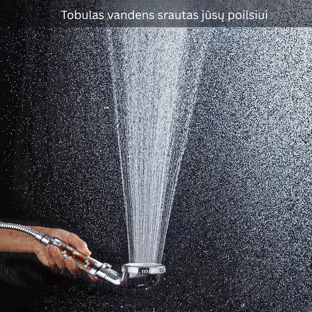 Vandens taupanti dušo galvutė su filtru